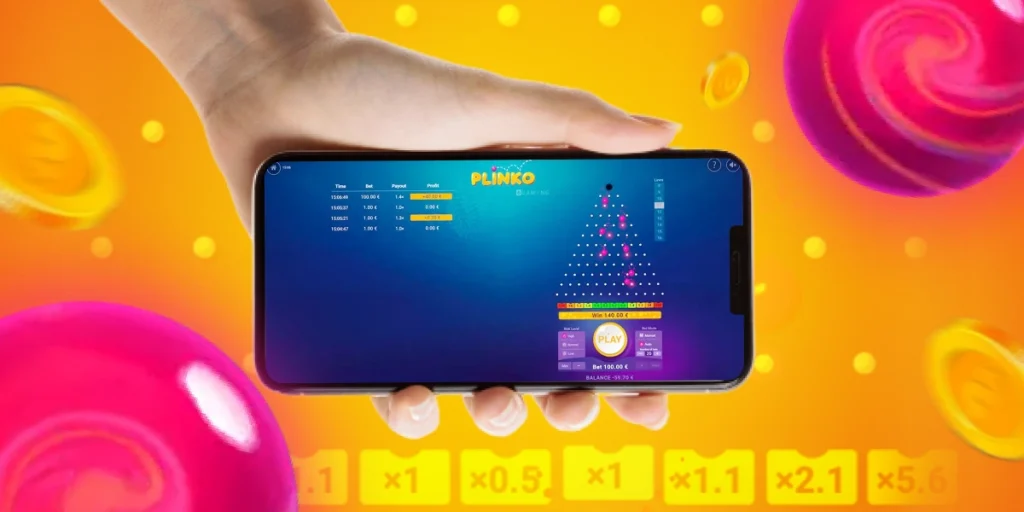 Plinko на мобильном телефоне 